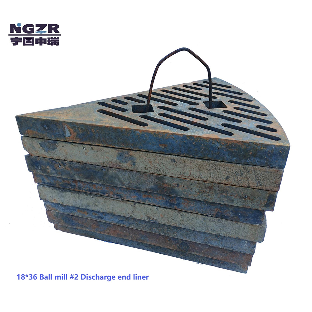 High Manganese Alloy Cast Ball Mill Liner Plate for Φ1.8×3.6m Ball Mill 